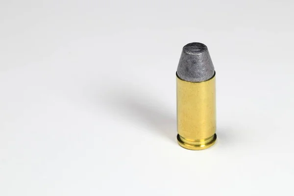 Close Bullet 9Mm Lswc Lead Semi Wadcutter Κέλυφος Ορείχαλκου Έτοιμο — Φωτογραφία Αρχείου
