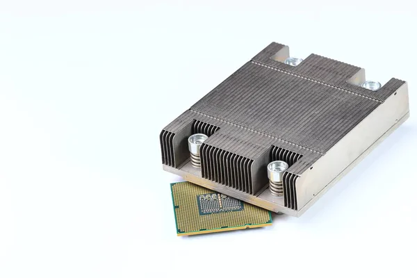 Koellichaam Computer Processor Koeler Radiator Apparatuur Koeler Met Aluminium Vin — Stockfoto