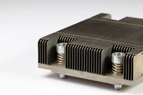 Radiator Chłodnica Procesora Komputerowego Chłodnica Chłodnica Sprzętu Aluminiową Strukturą Płetw — Zdjęcie stockowe