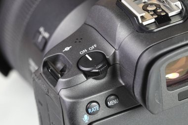 Profesyonel Aynasız Dijital Kamera, DSLR 'ın üst panelini kapat, kameranın kapatma düğmesinde göster 