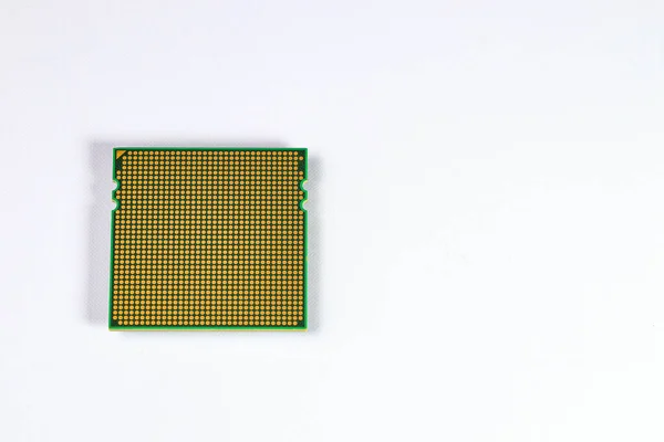 Cpu Centrale Verwerkingseenheid Computer Processor Aan Onderkant Contactdoos Geïsoleerd Witte — Stockfoto