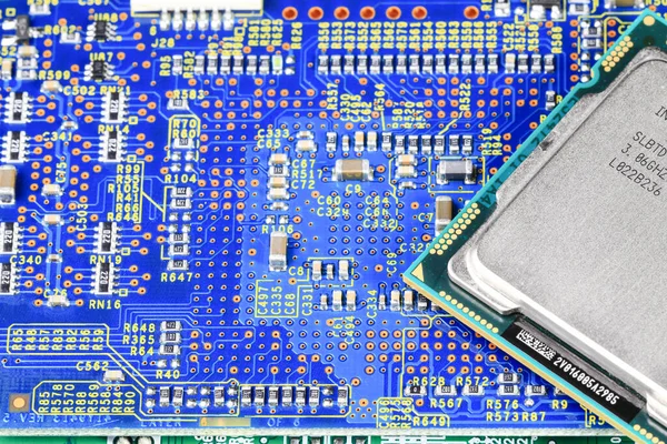 Sluiten Van Krachtige Cpu Centrale Processor Elektronische Achtergrond — Stockfoto