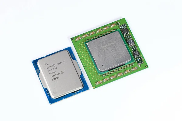Cpu Unidade Processamento Central Processador Computador Todo Lado Superior — Fotografia de Stock