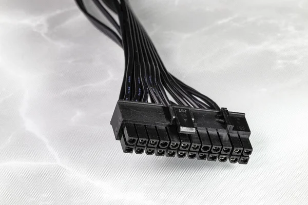Psu Kablosu Bilgisayar Ana Kartına Pim Konnektörü Atx Standardı Yansıma — Stok fotoğraf