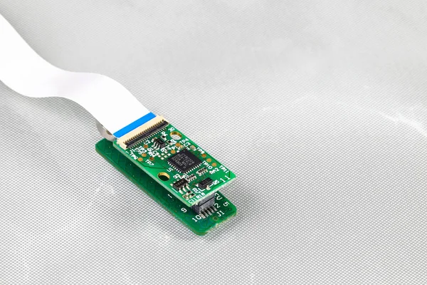 Litet Kretskort Iot Enhet Mikrostyrenhet Eller Nano Datorkretskort Körs Tråd — Stockfoto