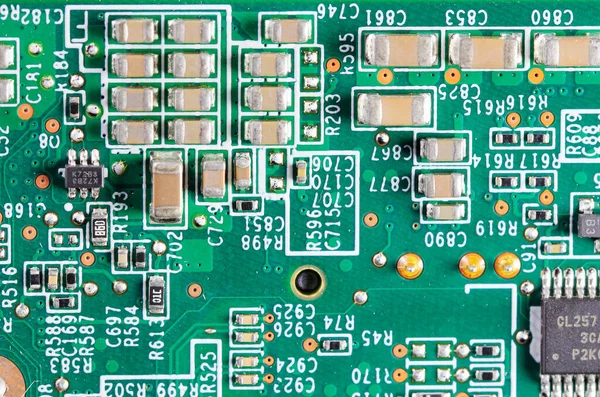Circuito Stampato Computer Con Componenti Elettronici Circuito Tecnologia Hardware Elettronica — Foto Stock