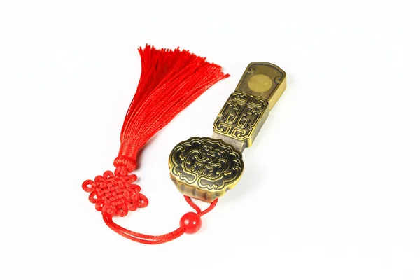 Amulette Traditionnelle Chinoise Laiton Comme Cadeau Amulette Style Chinois Avec — Photo