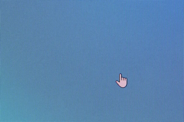Pixel Cursor Symbole Hand Oder Aero Link Cursor Auf Blauem — Stockfoto
