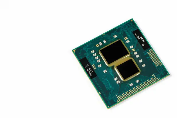 stock image Close up of High performance CPU or central processor unit or Computer processor isolated on white background.