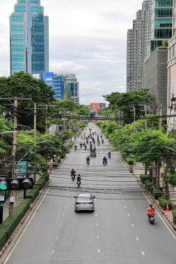 traffic on the streets of Bangkok CBD when non Rush hour. clipart