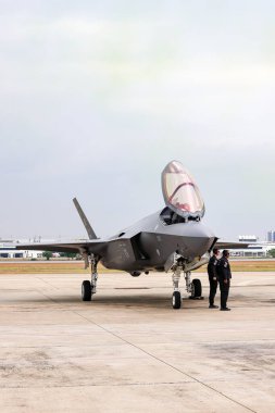 Lockheed Martin F35 Lightning II Multirole saldırı uçağı Tayland 'da hava gösterisinde..