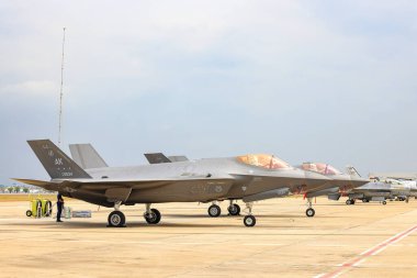 Lockheed Martin F35 Lightning II Multirole saldırı uçağı Tayland 'da hava gösterisinde..