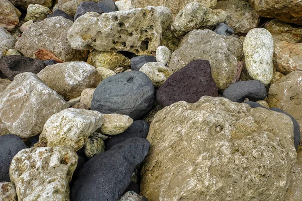 Stapel Opstelling Van Rotsen Strandstenen Rotsachtige Achtergrond Stenen Structuur — Stockfoto