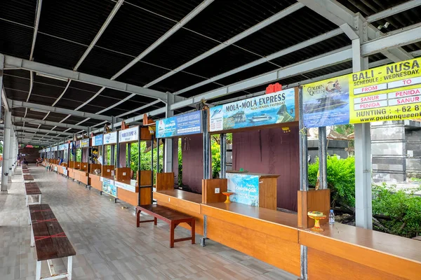 Sanur Beach Bali Indonesia February 2021 Atmosphere Vendor Market Boat — 图库照片