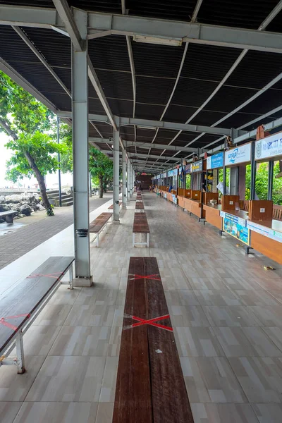 Sanur Beach Bali Indonézia 2021 Február Hajókölcsönző Piac Hangulata Kompjáratok — Stock Fotó