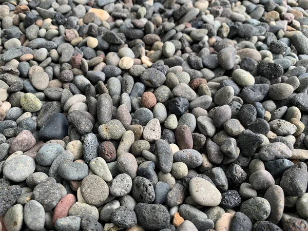 Pláž Kameny Jako Dekorace Pro Přední Dvorek Domu Štěrková Textura — Stock fotografie