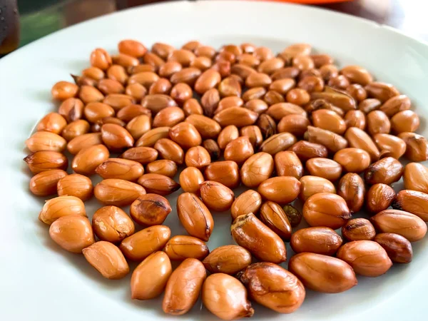 Kacang Goreng Untuk Menemani Lauk Latar Belakang Makanan Lokal — Stok Foto