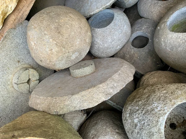 Furniture Bali Background Pot Made Natural Stone — Stock Photo, Image