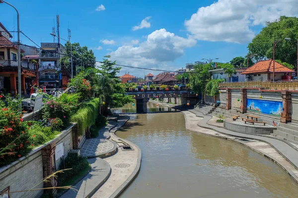 Kumbasari Market Bali Indonesien April 2021 Ikonerna Denpasar City Floden — Stockfoto