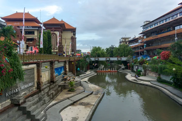 Kumbasari Market Bali Indonesien April 2021 Ikonerna Denpasar Stad Floden — Stockfoto