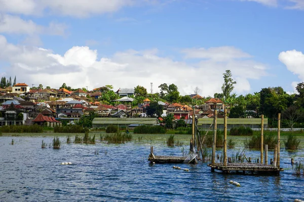 Lago Beratan Vista Laterale Bali — Foto Stock