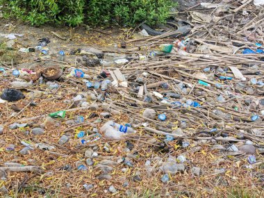 Bima, Batı Nusa Tenggara (7 Aralık 2024): Sahilde çöp. Plaj temizliğinin bir yansıması