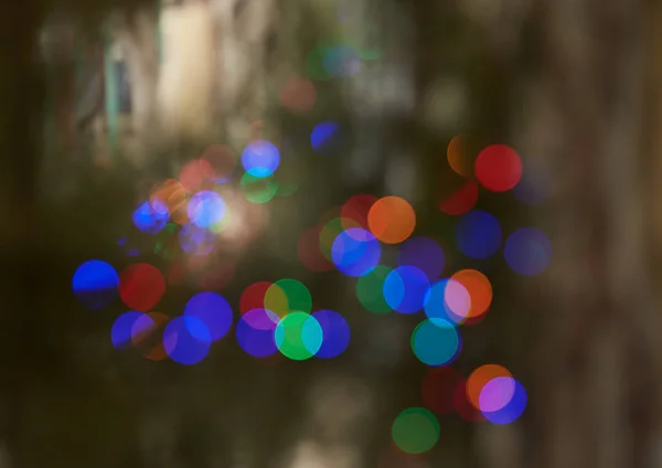 Renkli Bulanık Arka Plan Sim Işık Efekti Parti Bokeh Odağını — Stok fotoğraf