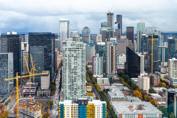 Seattle Washington Usa October 2019 Aerial View Downtown Seattle Space — 图库照片