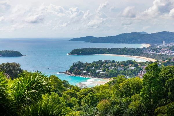 Vista Aérea Sobre Tres Playas Populares Kata Karon Patong Mar Imágenes De Stock Sin Royalties Gratis