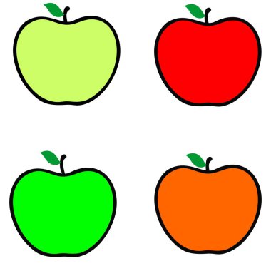 Vektör çizim elma simgesi ayarla