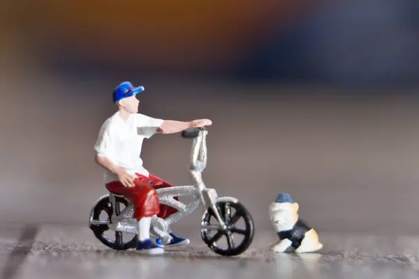 Bahçede bisiklet BMX oynayan bir adam.