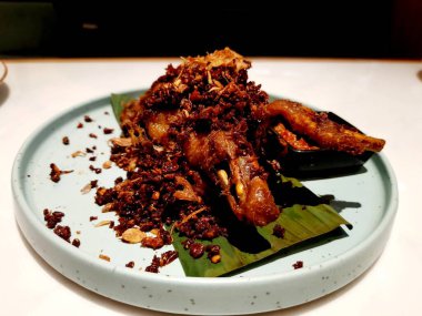 Lezzetli Asya yemeklerinin yakın görüntüsü