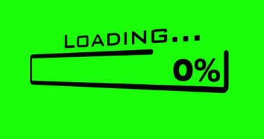 Yeşil Ekran Yükleme Çubuğu Ekran Pikselleştirilmiş İlerleme Canlandırması, 0-100%