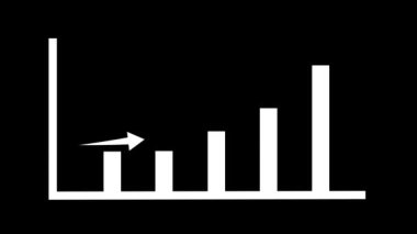 Siyah arkaplanda hareket canlandırma eğrisi çubuğu büyümesi
