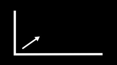 Siyah arkaplan, iş ve finans eğrisinde büyüyen grafik canlandırması