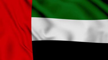 Arap Emirliği 'nde bayrak sallama animasyonu. bayrak siyah arkaplanda izole edildi