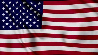 Amerika Birleşik Devletleri bayrağı animasyon sallıyor. Kusursuz kıvrımlı Amerikan bayrağı canlandırıldı. ABD bayrağı sallanıyor 4k