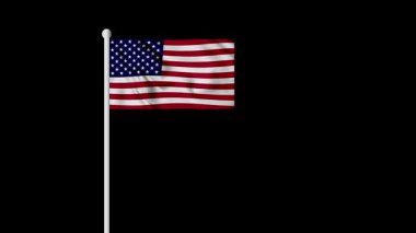 Bayrak direğinde sallanan Birleşik Devletler bayrağının animasyonu. Amerikan bayrağının animasyonu bitmek bilmiyor. ABD bayrağı 4k dalgalanıyor