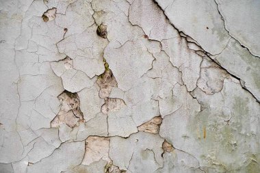 Boya ve çatlaklarla dolu eski bir duvar. Grunge doku arkaplanı.