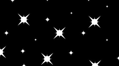 Görüntü efektleri için parıldayan yıldızlı siyah arkaplan, ışıldayan yıldız