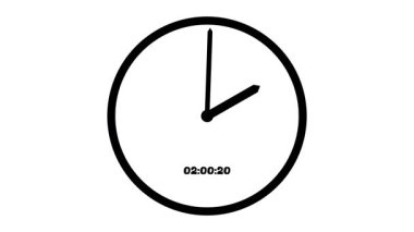 analog saat canlandırma 24h dijital numarası yukarıda, analog saat beyaz arkaplan