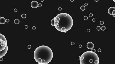 Siyah zemin üzerinde uçan su kabarcıkları