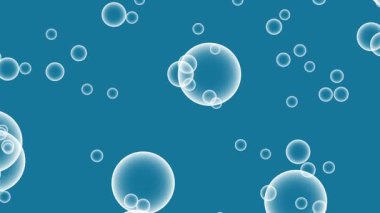 Mavi arkaplanda uçan su kabarcıkları