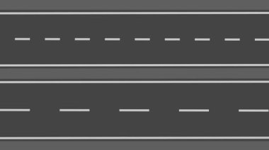 Asfalt üzerinde Yol Havası Üst Görünümü Canlandırması Taşınıyor