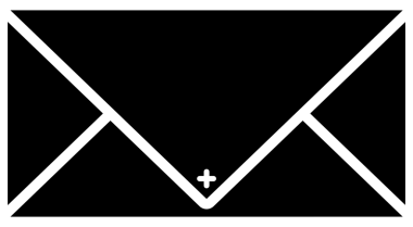 Beyaz arkaplanda zarf simgesi, zarfın siyah beyaz simgesi