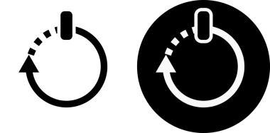 Yeniden başlatma düğmesi simgesini ayarla, bilgisayar düğmesi yeniden başlat, vektör simgesini imzala.