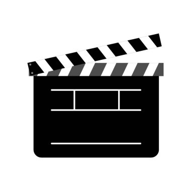 Film Clapperboard Vector Simge Tasarımı, bir film klasörünün vektör tasarımı, film yapımını sembolize eder, film yapım ikonu