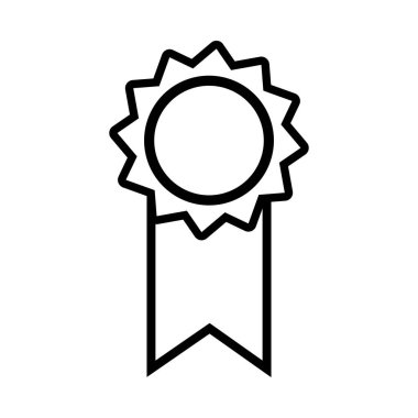 Rozetin kurdeleli basit bir çizimi, ödül ya da sertifikayı temsil ediyor. Başarıları ve nitelikleri resmetmek için uygun.