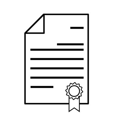 patent sertifikası işaret vektörü beyaz arkaplanda izole edildi