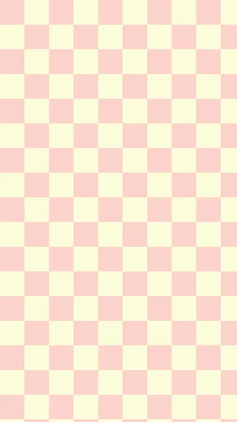 Aesthetic Cute Vertical Pastel Orange Yellow Checkerboard Gingham Plaid Checkers — Stock Photo, Image